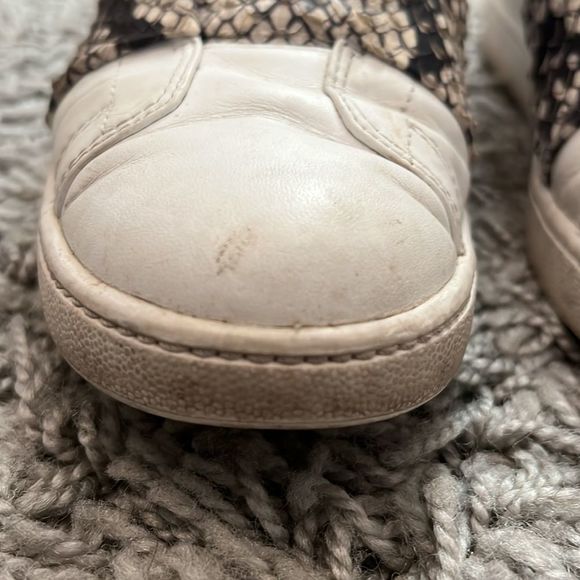 🔵 Vince “Vista” White and Python Leather Sneakers - Picture 3 of 8